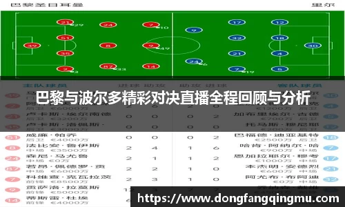 巴黎与波尔多精彩对决直播全程回顾与分析